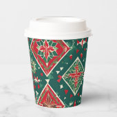 Feestelijke Geometrische Charm Kerst Papier Cup Papieren Bekers (Voorkant)