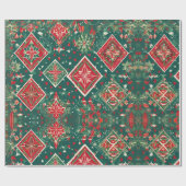 Feestelijke geometrische kerst charme inpakpapier (Vlak)