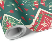 Feestelijke geometrische kerst charme inpakpapier (Rol Hoek)
