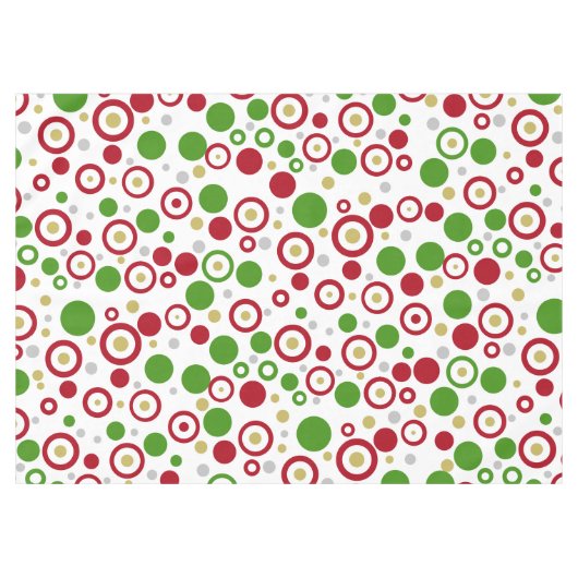 Feestelijke geometrische kerst rood groen zilver g tafelkleed (Voorkant (Horizontaal))