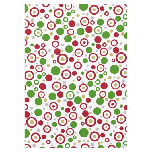 Feestelijke geometrische kerst rood groen zilver g tafelkleed (Voorkant)