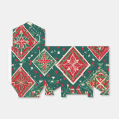 Feestelijke Geometrische Kerstmis Charm Favoriet B Bedankdoosjes (Uitgevouwen)