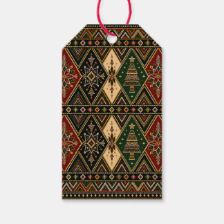Feestelijke Geometrische Kunst Kerstcadeau Labels Cadeaulabel