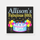 FEESTELIJKE GEPERSONALISEERDE 50E VERJAARDAG SERVE SERVET (Voorkant)