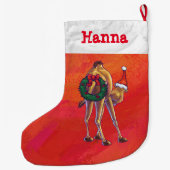Feestelijke gepersonaliseerde Camel Christmas Grote Kerstsok (Achterkant)