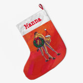 Feestelijke gepersonaliseerde Camel Christmas Grote Kerstsok (Achterkant (Hangend))