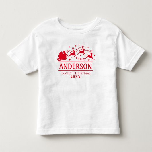 Feestelijke Gepersonaliseerde Familie Kerstvakanti Kinder Shirts (Voorkant)
