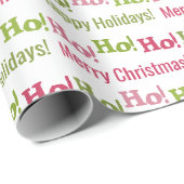 Feestelijke gepersonaliseerde Ho Ho Ho Kerstvakant Cadeaupapier (Rol Hoek)