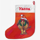 Feestelijke Gepersonaliseerde Leeuw Kerstmis Grote Kerstsok (Achterkant)