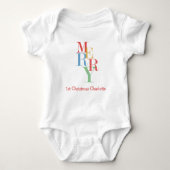 Feestelijke Gepersonaliseerde Merry Bright Romper (Voorkant)