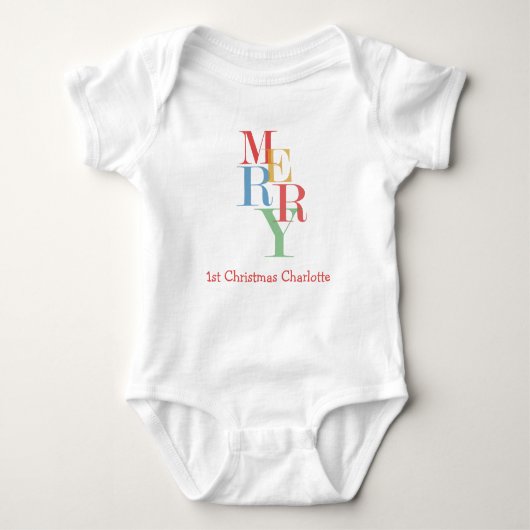 Feestelijke Gepersonaliseerde Merry Bright Romper (Voorkant)