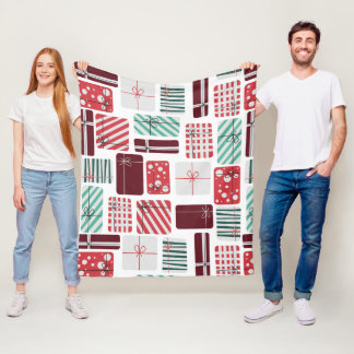 Feestelijke geschenkdozen Naadloos patroon Fleece Deken