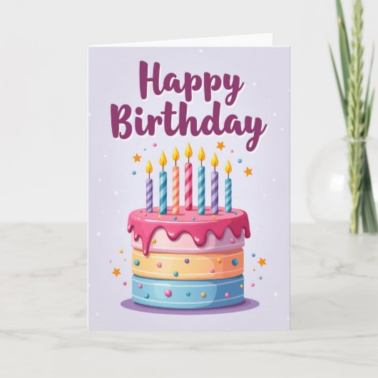 Feestelijke Gesproeide Cakekaart Kaart (Voorkant)