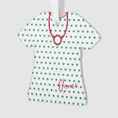 Feestelijke gestippelde harten Kerstvakantie jurk Ornament (voorkant)