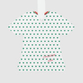 Feestelijke gestippelde harten Kerstvakantie jurk Ornament (achterkant)