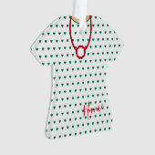 Feestelijke gestippelde harten Kerstvakantie jurk Ornament (voorkant)