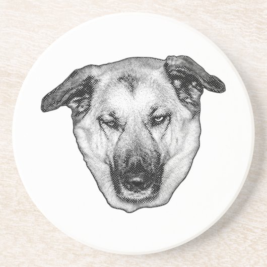 Feestelijke Gestippelde Hond Onderzetter (Voorkant)