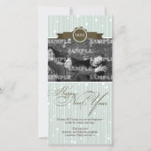 Feestelijke gestippelde strepen Nieuwjaar Vakantie Feestdagenkaart (Voorkant)