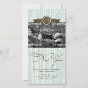 Feestelijke gestippelde strepen Nieuwjaar Vakantie Feestdagenkaart