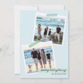 Feestelijke gestreepte tape- V1- Foto Vakantiegroe Feestdagenkaart (Voorkant)