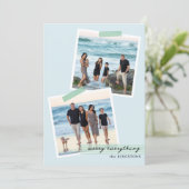 Feestelijke gestreepte tape- V1- Foto Vakantiegroe Feestdagenkaart (Staand voorkant)