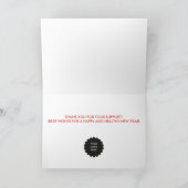 Feestelijke Gevouwen Strepen Feestdagen Kaart (Binnen)