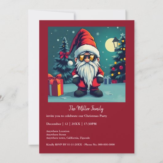 Feestelijke gezellige kerstkabouter in Vermomming (Voorkant)