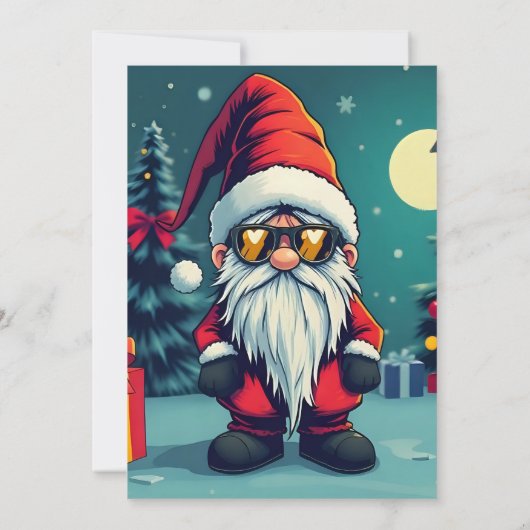 Feestelijke gezellige kerstkabouter in Vermomming (Achterkant)