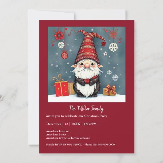 Feestelijke gezellige kerstkabouter in Vermomming (Voorkant)