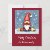 Feestelijke gezellige kerstkabouter in Vermomming Feestdagenkaart (Voorkant)