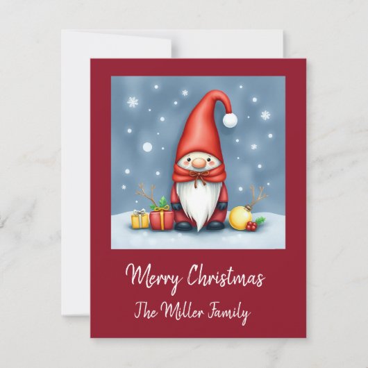 Feestelijke gezellige kerstkabouter in Vermomming Feestdagenkaart (Voorkant)