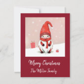 Feestelijke gezellige kerstkabouter in Vermomming Feestdagenkaart (Voorkant)