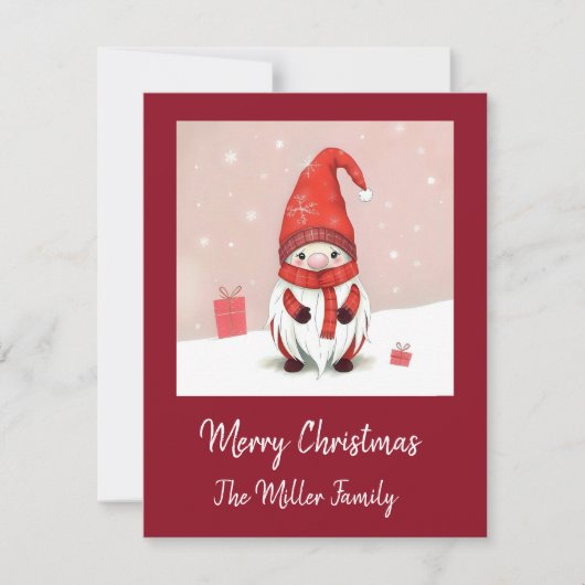 Feestelijke gezellige kerstkabouter in Vermomming Feestdagenkaart (Voorkant)