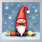 Feestelijke gezellige kerstkabouter in Vermomming Poster (Voorkant)