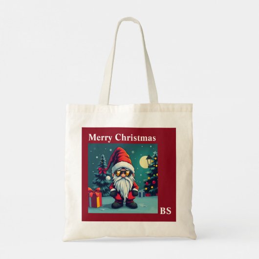 Feestelijke gezellige kerstkabouter in Vermomming Tote Bag (Achterkant)