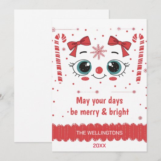 Feestelijke Gezicht Kerstmis - Vrolijk & Helder Feestdagenkaart (Voorkant / Achterkant)