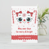 Feestelijke Gezicht Kerstmis - Vrolijk & Helder Feestdagenkaart (Staand voorkant)