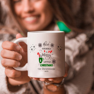 Feestelijke gezinsfoto Prettig Kerstfeest Koffiemok