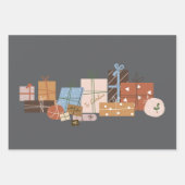 Feestelijke Gingerbread 3-pack kerstcadeau wrap Inpakpapier Vel (Voorkant)