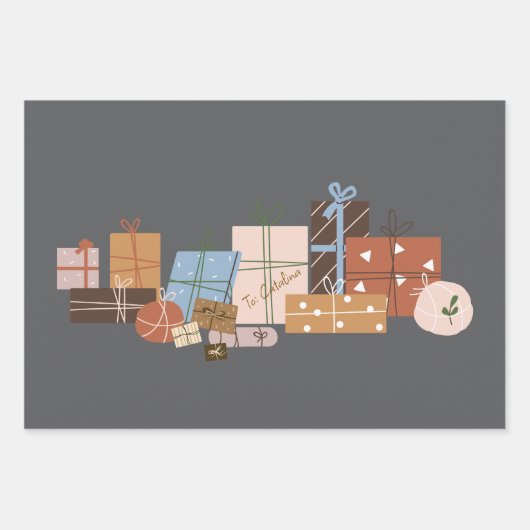 Feestelijke Gingerbread 3-pack kerstcadeau wrap Inpakpapier Vel (Voorkant)