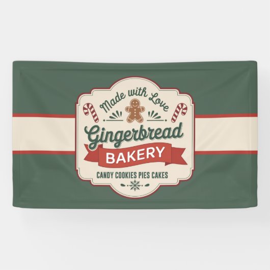 Feestelijke Gingerbread bakkerijtaarten taart koek Spandoek (Horizontaal)