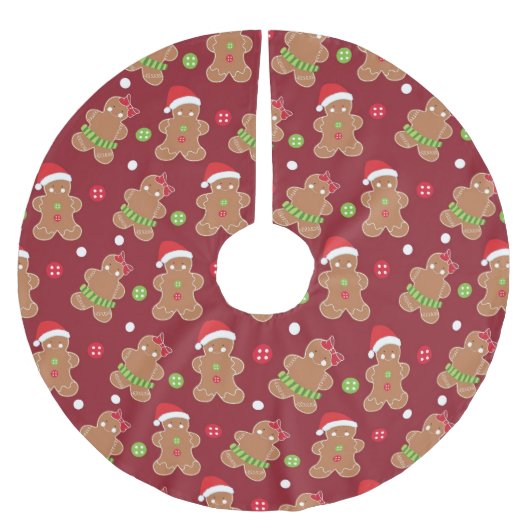 Feestelijke Gingerbread Cookie Pattern Kerstboom Rok (Voorkant)