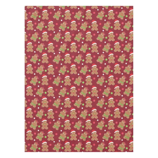 Feestelijke Gingerbread Cookie Pattern Tafelkleed (Voorkant)