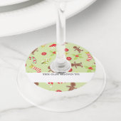 Feestelijke Gingerbread Heren Kerstvakantie Wijnglaslabel (Dichtbij)