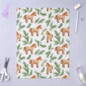 Feestelijke Gingerbread Horse & Pine Pattern Tissuepapier (Craft)