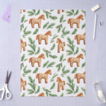 Feestelijke Gingerbread Horse & Pine Pattern