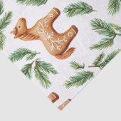 Feestelijke Gingerbread Horse & Pine Pattern Tissuepapier (Detail)