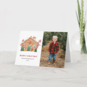 Feestelijke Gingerbread House Foto Kerstmis Feestdagen Kaart (Voorkant)