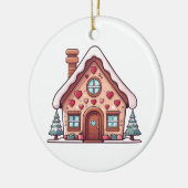 Feestelijke Gingerbread House Illustratie Keramisch Ornament (Links)