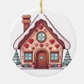 Feestelijke Gingerbread House Illustratie Keramisch Ornament (Achterkant)